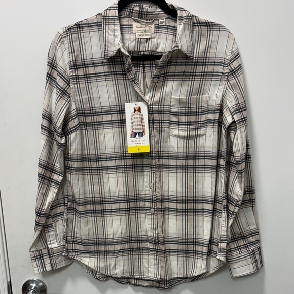 Weatherproof Tops - Weatherproof Black and White Plaid Button-Down Shirt